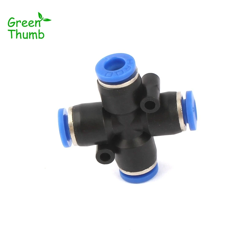 30pcs Plastic Cross Connector 6mm/8mm Pipe 4 Way Quick Connector for