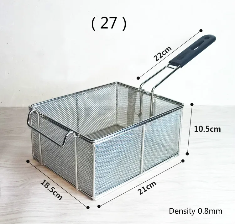28 вариантов фритюрница из нержавеющей стали экран картофель фри рамки квадратный фильтр сетки зашифровать дуршлаг формы жарки корзины фритюрницы сетки - Цвет: 27