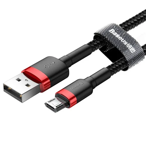 Baseus Micro USB кабель 2.4A Быстрая зарядка для samsung J7 Redmi Note 5 Pro Android мобильный телефон USB Micro кабель зарядное устройство Шнур для передачи данных - Цвет: Черный