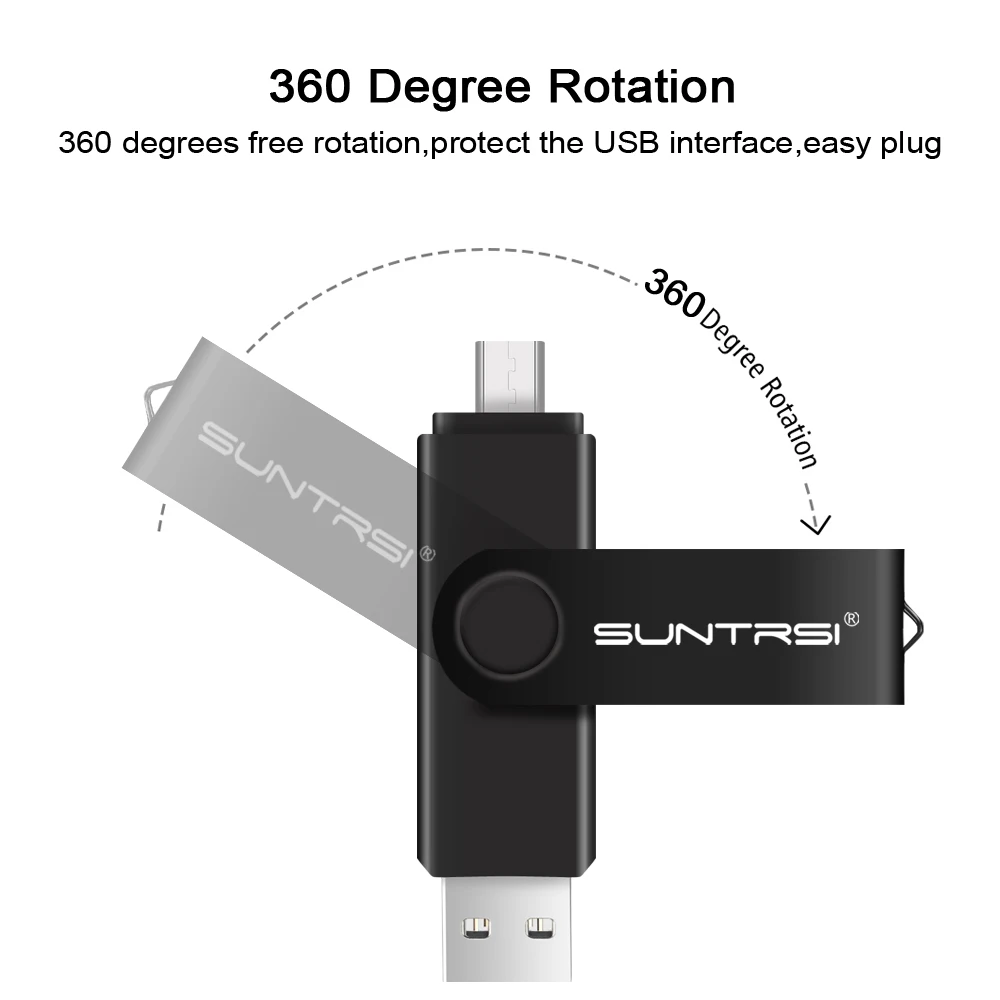 Suntrsi OTG флеш-накопитель 4g 8g 16g Флешка для смартфонов и планшетов реальная емкость 64 ГБ флеш-накопитель USB2.0 32 Гб карта памяти