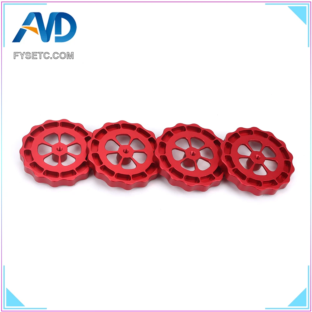 1 قطعة مقبض مستوي M4 موضوع 3D طابعة أجزاء كبيرة اليد تويست التسوية الجوز الأحمر جميع المعادن ل Creality CR-10 3D طابعة أجزاء