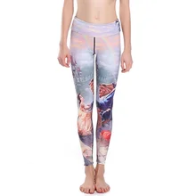 Sexy Women Slim Fairy Tale Yoga Pants Leggings Elastic Slim Sports Tights Quick drying Breathable Fitness