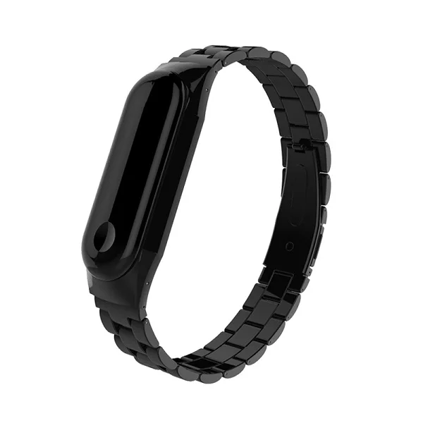 Black Металлический Ремешок на руку для Xiaomi mi Band 3 браслет из нержавеющей стали для mi band 3 Nfc камуфляжные браслеты mi 3 Аксессуары для запястья - Цвет: Black