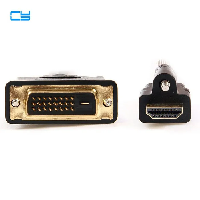 HDTV 1.4 HDMI to DVI Male to Male Audio Video Cable with Lock Screws Panel Mount Type 1m 1.5m 3ft 5ft DVI HDMI Cables