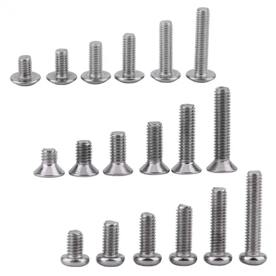250Pcs/set M4 Stainless Steel SS304 Machine Screws Nuts Assortment Kit Fastener Hardware Pan