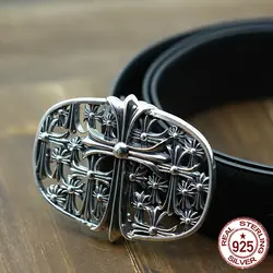 100% S925 серебро мужской ремень Личность Мода ретро в стиле панк властная форме Креста отправить дар любви 2018