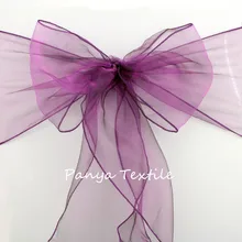 150 шт./лот Свадебные органзы 18x275 см накидка для стула из органзы пояса свадебные украшение для банкета и вечеринки стул лук белый