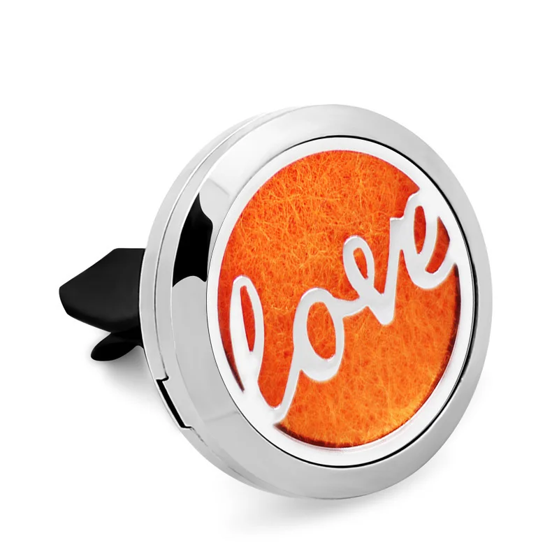 Polish Love Essential Oil Car Diffuser Locket Vent Clip 316L Stainless Steel Perfume locket Magnetic Random 10p Pad as Gift | Украшения и