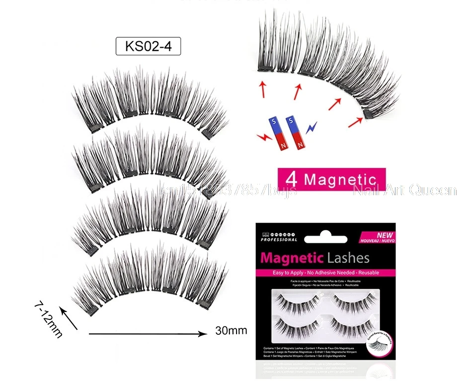 

2 Pairs Magnetic Mink Eyelashes Extension Faux Cils Magnetic Thick Natural False Lashes with Package Box Cilios Wimper