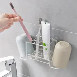 Держатель для зубной щетки футляр для зубной щетки Набор чашек без сверления настенный стеллаж для хранения с клеем для ванной HTQ99
