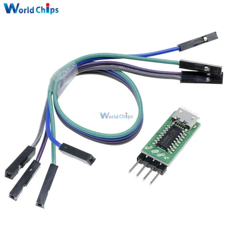 

CH340C Micro USB to TTL Serial Port ISP Download Module 5V/3.3V 500ma Replace CP2102 CH340G CH340T For STM32 51 With DuPont Line