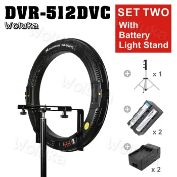 

FalconEyes DVR-512DVC 31W Ring Light LED Panel Lighting Studio Lamp set 2 with battery light stand 3000-5600K CD50 T06