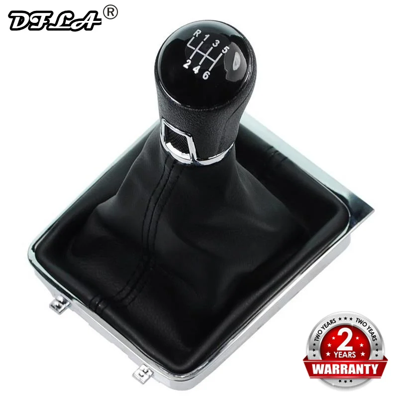 

For VW Passat CC 2012 2013 2014 2015 2016 2017 Car-Styling 6 Speed Car Gear Stick Shift Knob Real PU Leather With Chrome Base