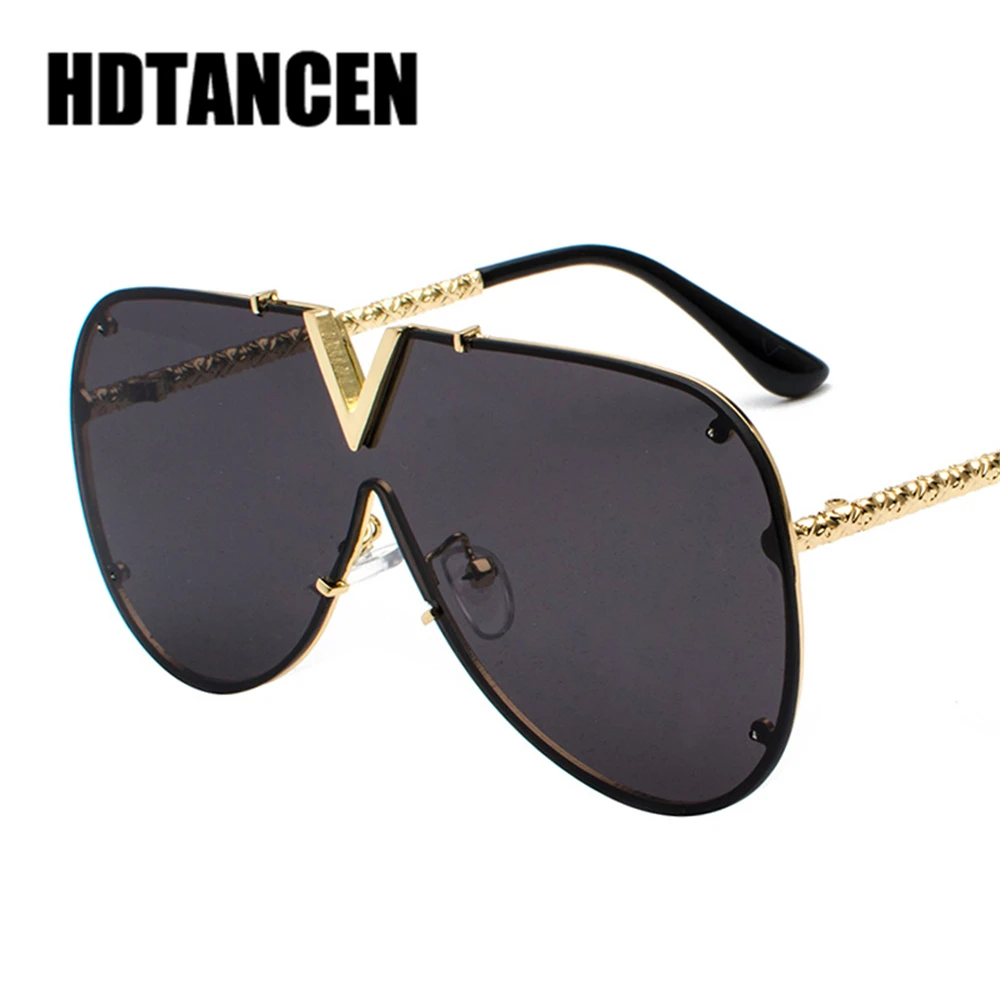 Hdtansen, модные солнцезащитные очки для мужчин и женщин, фирменный дизайн, металлическая оправа, негабаритная индивидуальность, высокое качество, унисекс, солнцезащитные очки