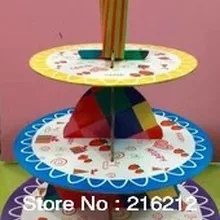 Выпечки трехслойная торт чашки торт стенд 3 цвета