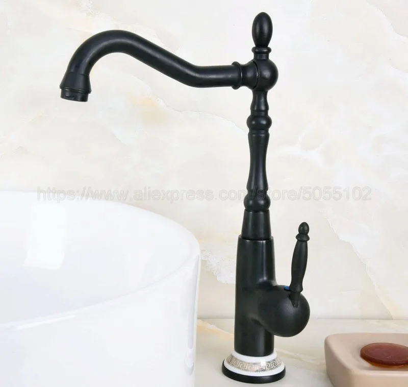 

Bathroom Faucet Oil Rubbed Bronze Basin Faucet Deck Mounted Single Handle Single Hole Hot And Cold Water Tap znf653