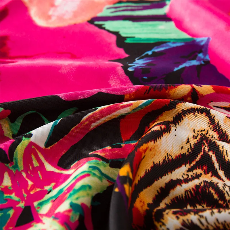 Cheetah Tiger 130 см саржевый шелковый шарф модный дизайн бандана зимний шарф женские шали роскошный бренд шелковые шарфы