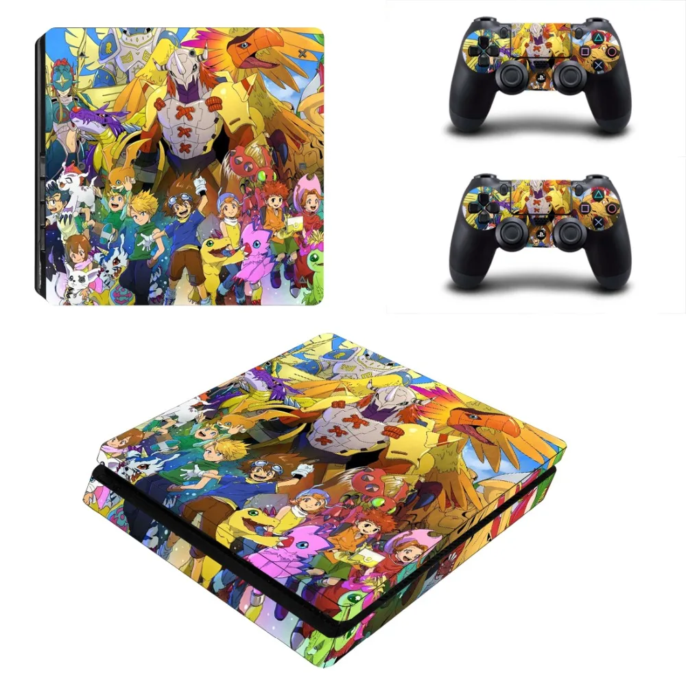 Digimon Adventure Digital Monsters PS4 Slim Skin Наклейка для PlayStation 4 консоль и контроллер наклейка