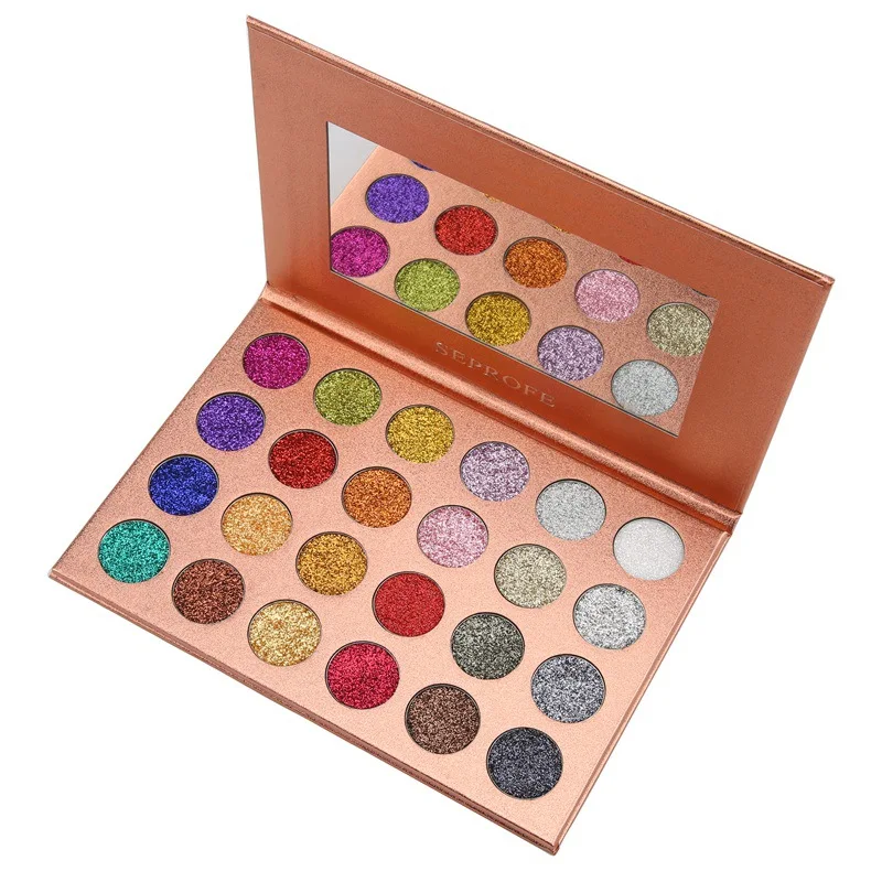 24 цвета сексуальные блестящие матовые тени для век с блестками палитра дымчатый