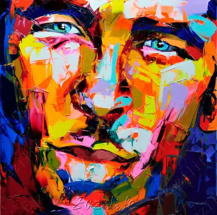 

Francoise Nielly canvas Painting Palette knife Face oil painting wall pictures for living room home decor caudros decoracion 057