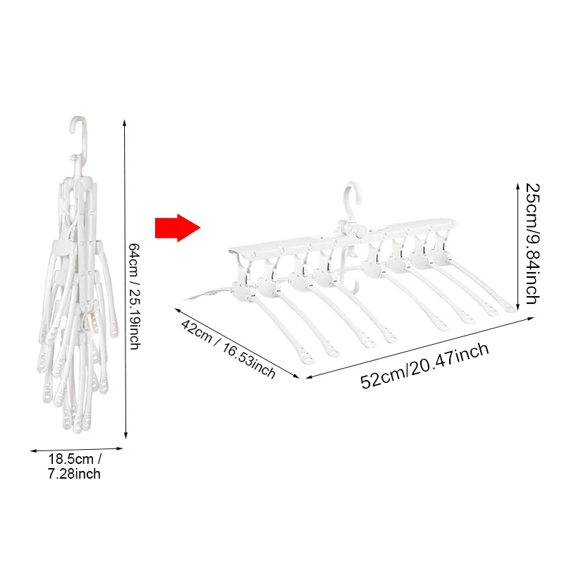 الفضاء إنقاذ ماجيك البلاستيك شماعات متعددة الوظائف للطي تجفيف الملابس الرف خزانة خزانة المنزل التخزين المنظم اكسسوارات