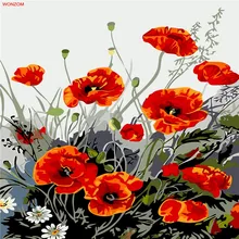 Blumen malerei by zahlen auf leinwand diy abstrakte färbung by zahlen wandbilder für wohnzimmer schilderen op nummer 2017