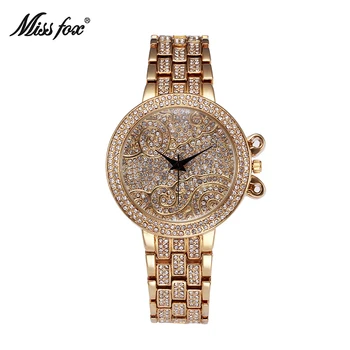 

Miss Fox Fashion Brand Women Quartz Watches Full Diamond Rhinestone Stainless Steel Luxury Watch Waterproof Relogios Feminino