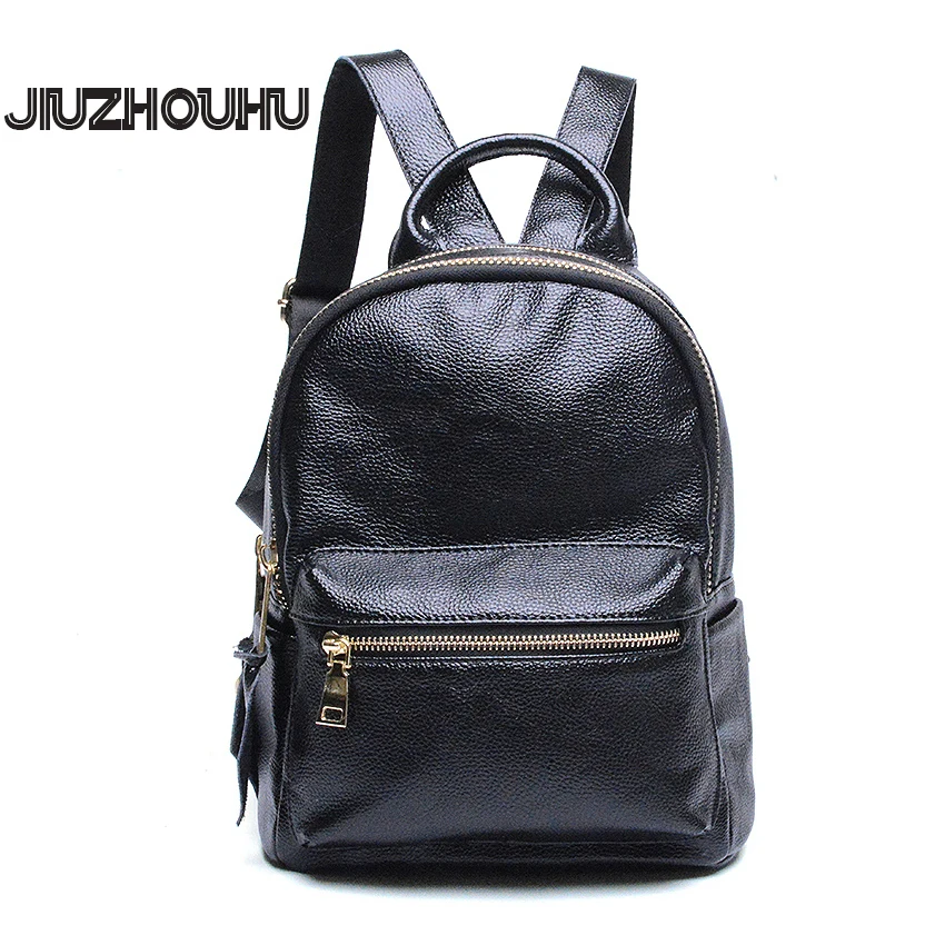Women Backpack Genuine Leather Famous Designer Fashion Knapsack For Girl Travel Shoulder Bag Mochilas Simple Classic