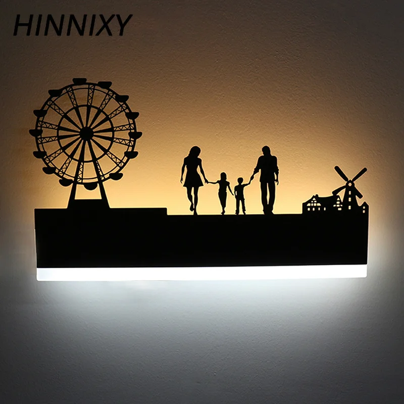 

Hinnixy LED Animal Painting Acrylic Wall Lamp 110V-240V Warm White Black Sconce Living Room Bedroom Home Decoration Wall Light