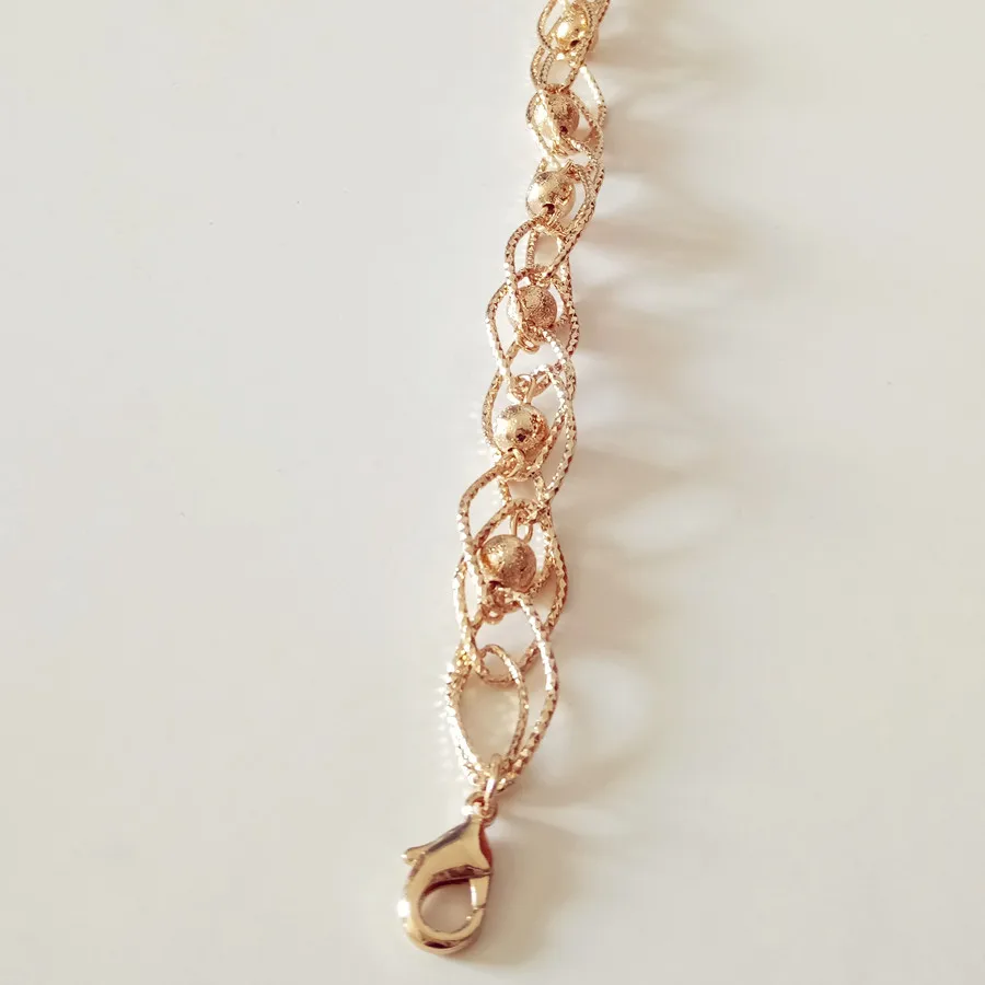 Женский браслет из розового золота 8 мм|women bracelet|link braceletwomen hand |