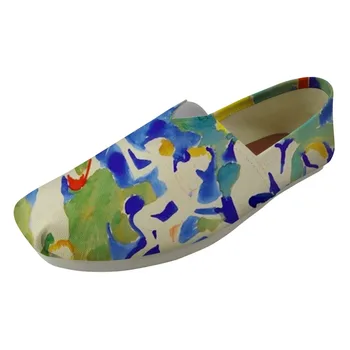 

New Fashion Women'S Shoes Painting Pattern Print Female shoes Single Comfortable Casual Shoes Flat White Bottom non-slip Shoes
