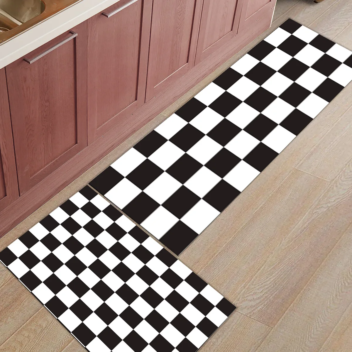 Nordic Cartoon Ethnic 2 Piece Kitchen Rug Bathroom Accessories Set Boot Shoes Scraper Floor Carpets Area Runners Personalized