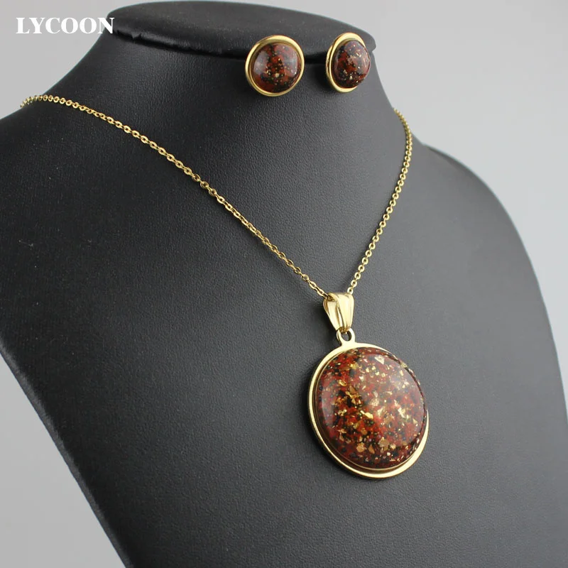 Круглый Кулон LYCOON из нержавеющей стали 2019 позолоченный кулон со специальным