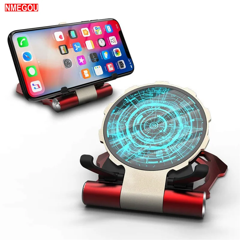 

10W Fast Wireless Charger Charging Stand for IPhone X XR XS Max 8 Samsung Galaxy S9 S10 Plus Magic Array Folding Metal Induction