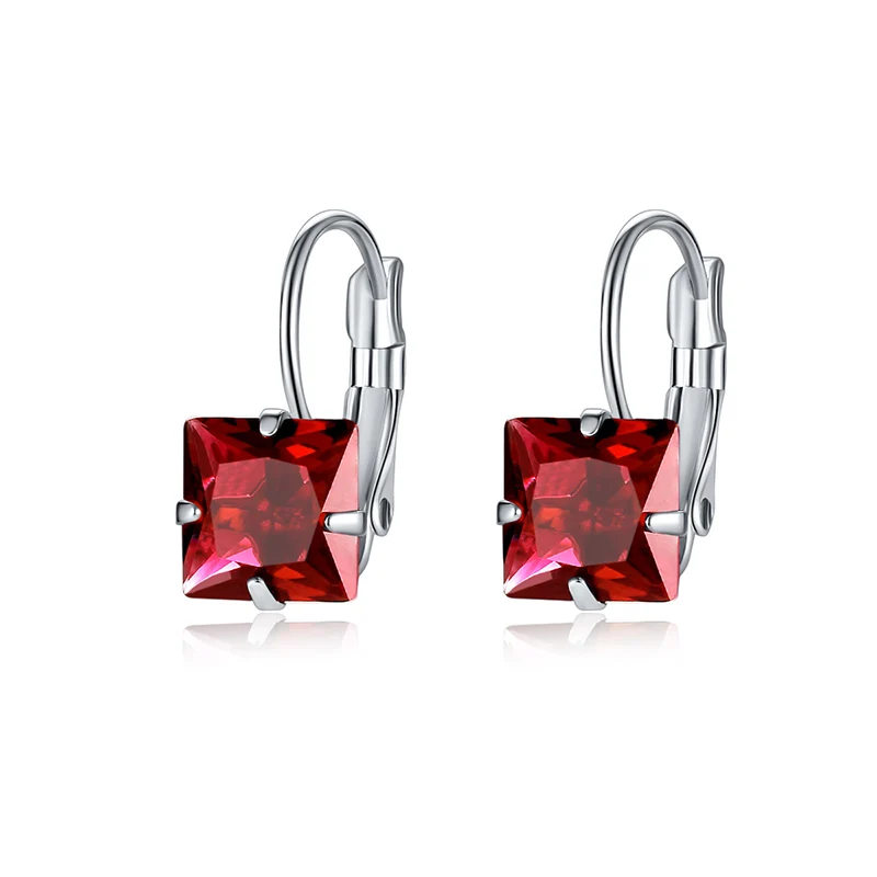 CARSINEL 5 цветов модные серебряные квадратные серьги-кольца розовые серьги с кристаллом из циркона для женщин Chea заводская цена - Окраска металла: 3