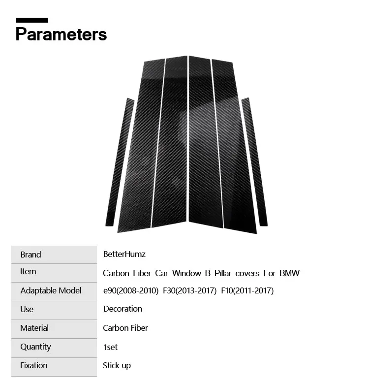 Наклейки из углеродного волокна для автомобильных окон b-столпов для BMW 3 5 серии E90 F30 F10 E60 e70 e46 F07 аксессуары