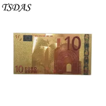 Коллекционные вещи Золотая банкнота украшение дома 10 евро Золотая фольга банкнота для сувениров