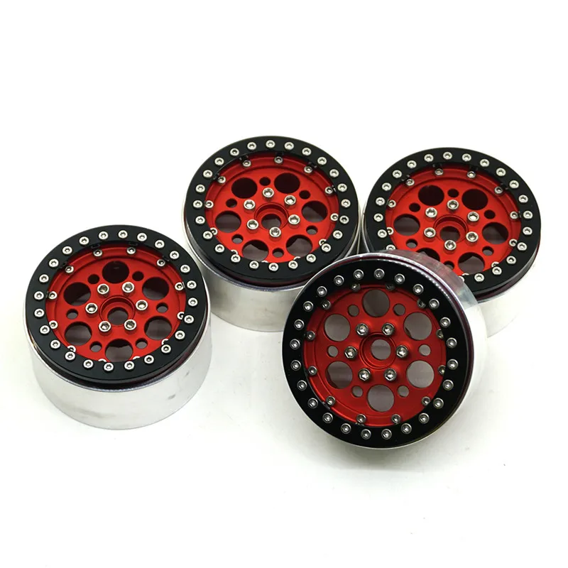 

2.2" Beadlock Wheel Rims 2.2inch Wheel Hubs For 1:10 RC SCX10 Wraith 90018 90022 90027 90046 90047 CC01 TRX4 TF2 Red&Black