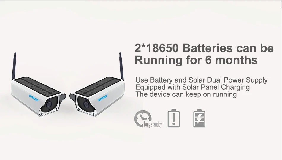  Smar Newest Solar Powered Outdoor Security Camera HD 1080P Wireless IP Camera IR Night Vision Waterproof Surveillance Camera (3)