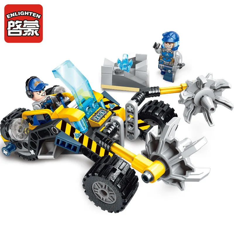 

Enlighten Construction Engineering Building Block Technic Kyanite Squad Stone Chopper 2 Figure 128pcs Educational Bricks Toy Boy