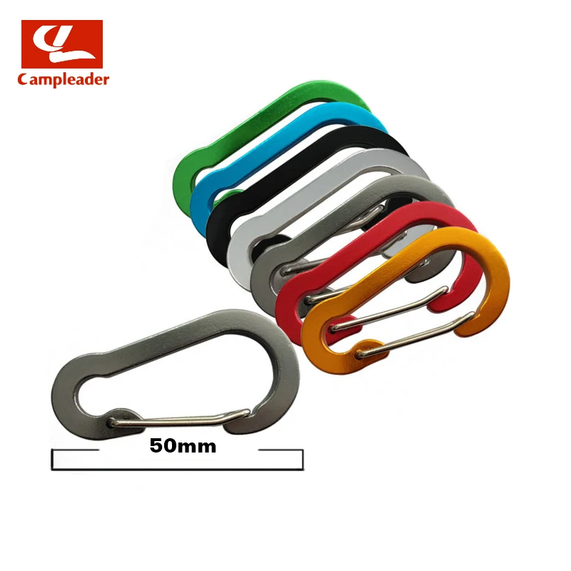 

5pcs 5# Gourd-shaped Flat Aluminum Alloy Carabiner Camping Color Wire Keyring Snap Spring Hook Outdoor Travel Kit CL273