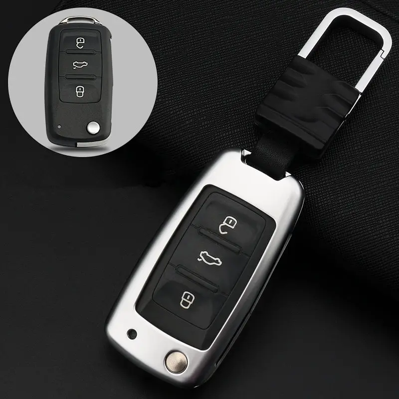 Zinc alloy Key Case Cover key ring For Volkswagen VW Golf 7 GTI R MK7 Tiguan For Skoda Octavia A7 For Seat Leon Ibiza