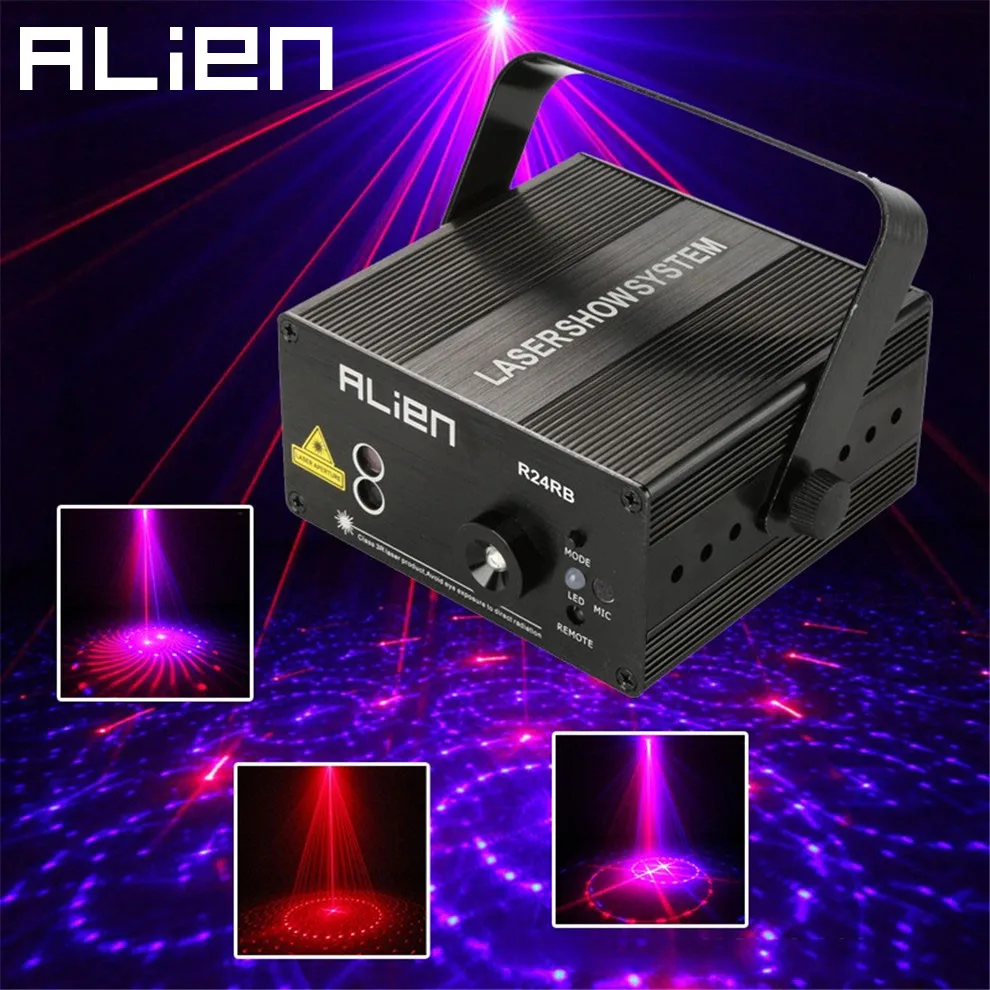 ALIEN Laser Light Show Equipment 20 in 1 Dual Lens Red Blue Stage