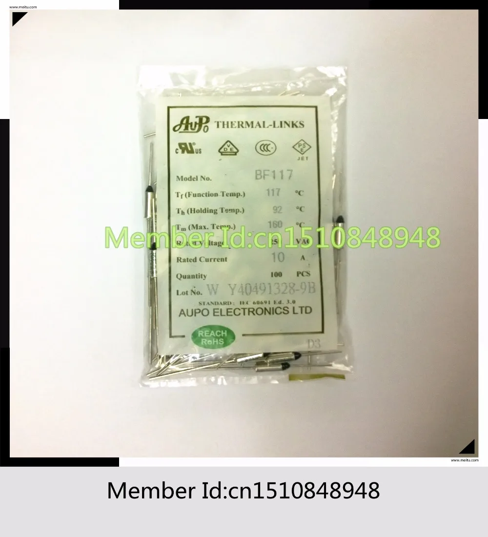 

AUPO BF117 Tf117C 10A 250V 117 degrees AUPO Thermal Fuse 10/PCS
