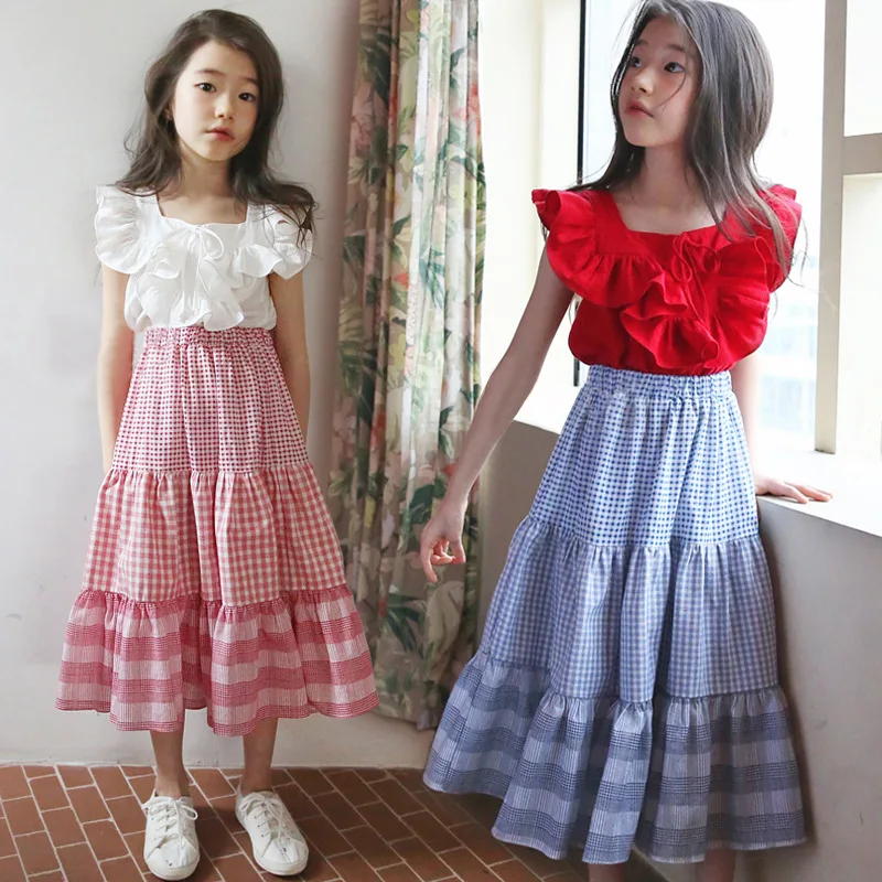 

2019 Summer Toddler Girls Plaid Dress Bohemian Mid Dress Beach Dress Costume Vestido Infantil Robe Fille Elbise 8 10 12 14 Years