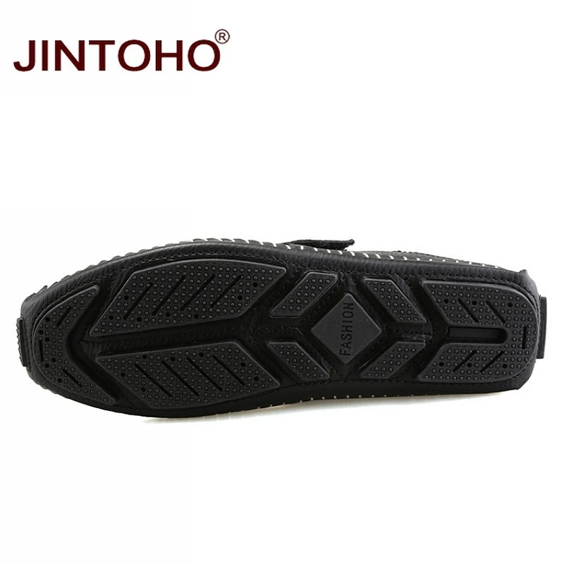 JINTOHO/мужские лоферы большого размера; обувь из натуральной кожи; модные мужские водонепроницаемые мокасины; брендовая мужская повседневная кожаная обувь; мужская кожаная обувь