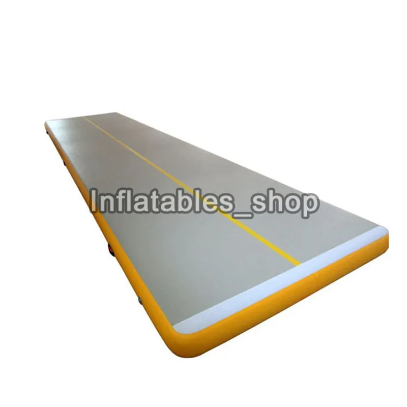 Новинка! надувная воздушная дорожка 5*1*0,2 м, 5 м, 4 м, спортивный Олимпийский коврик для спортзала Yugo, надувная воздушная дорожка для домашнего использования - Цвет: yellow single line