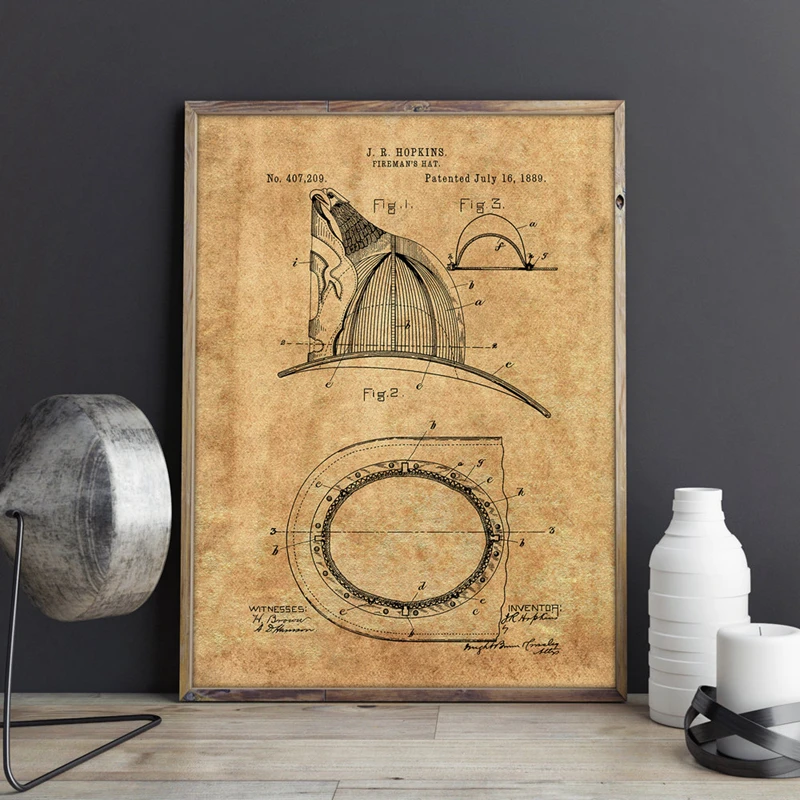 Fireman's Helmet 1889 Canvas Prints