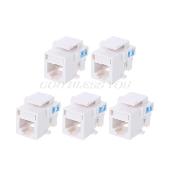 

5Pcs Tool-free Telephone Module RJ11 Network CAT3 Voice Module Gold-plated Adapter Telephone Extender Keystone