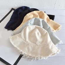 Простые однотонные шляпы из ковша мужские винтажные с окантовкой хлопковые кепки от солнца bob Удобная Рыбацкая шляпа